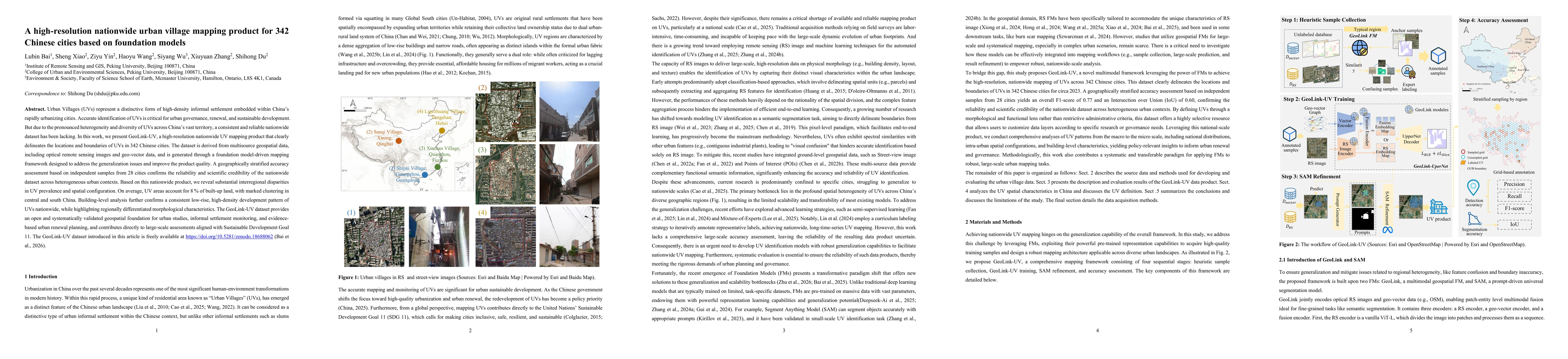 Thumbnail for A high-resolution nationwide urban village mapping product for 342 Chinese cities based on foundation models