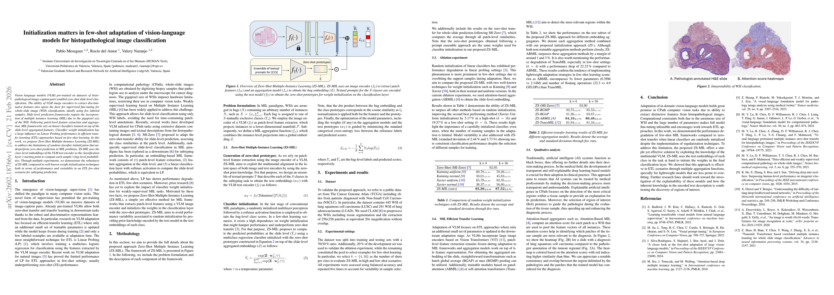 Thumbnail for Initialization matters in few-shot adaptation of vision-language models for histopathological image classification