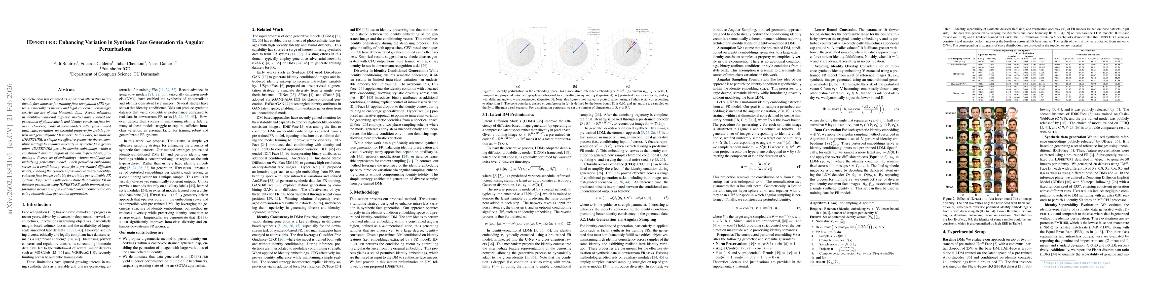 Thumbnail for IDperturb: Enhancing Variation in Synthetic Face Generation via Angular Perturbation