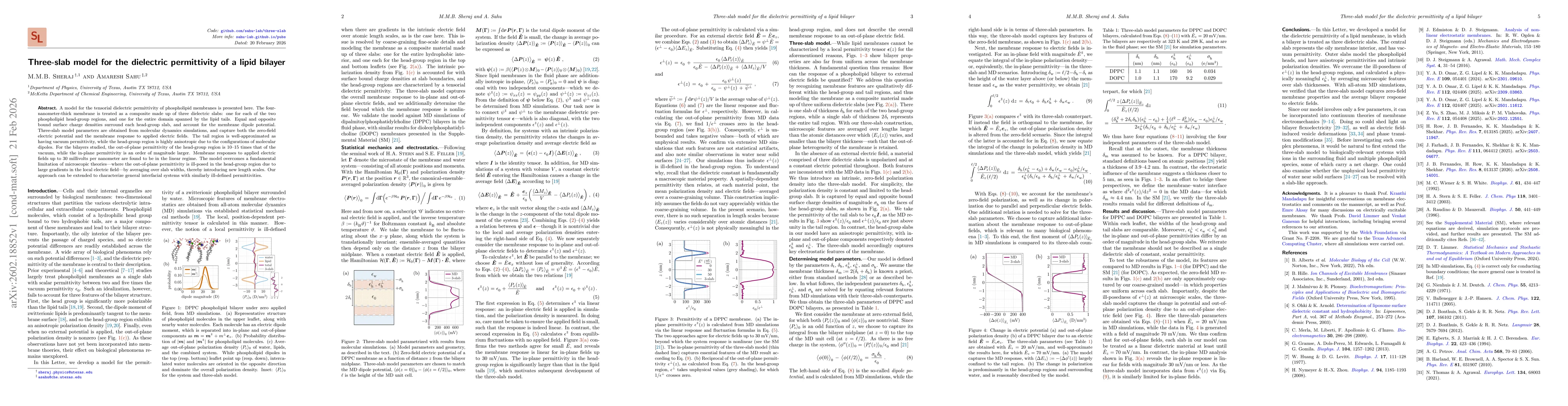 Thumbnail for Three-slab model for the dielectric permittivity of a lipid bilayer