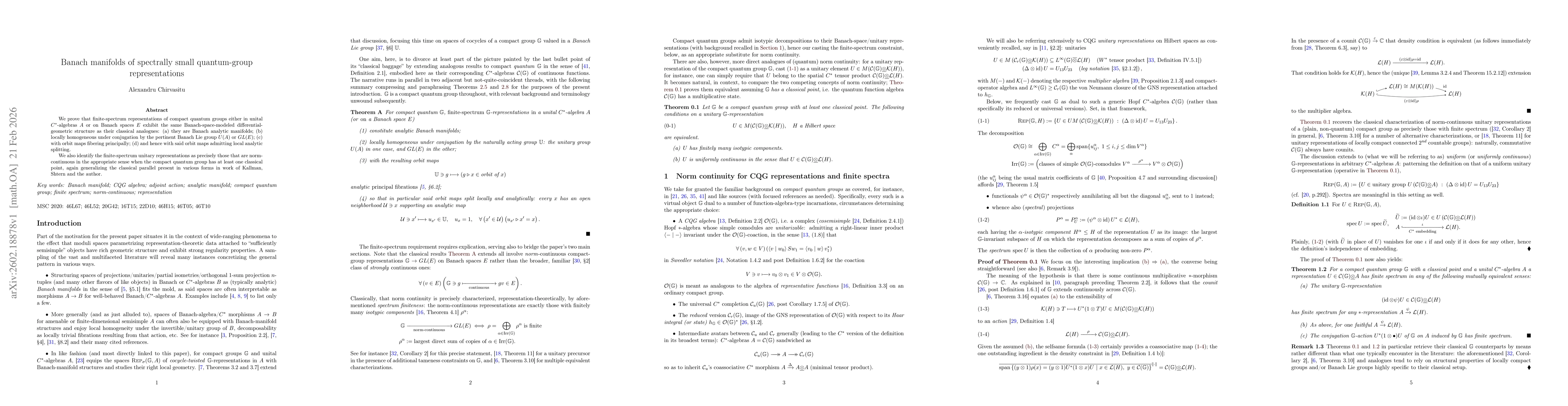 Thumbnail for Banach manifolds of spectrally small quantum-group representations