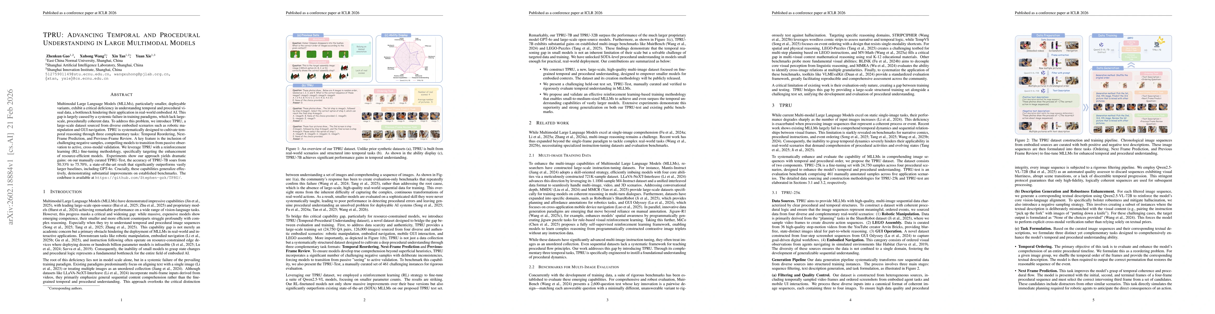 Thumbnail for TPRU: Advancing Temporal and Procedural Understanding in Large Multimodal Models