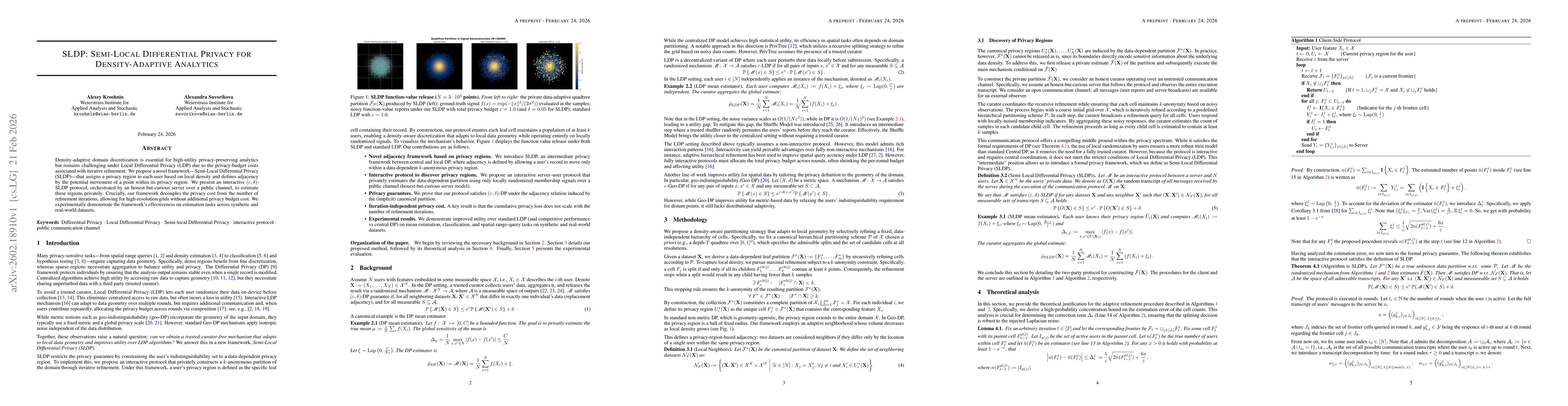 Thumbnail for SLDP: Semi-Local Differential Privacy for Density-Adaptive Analytics