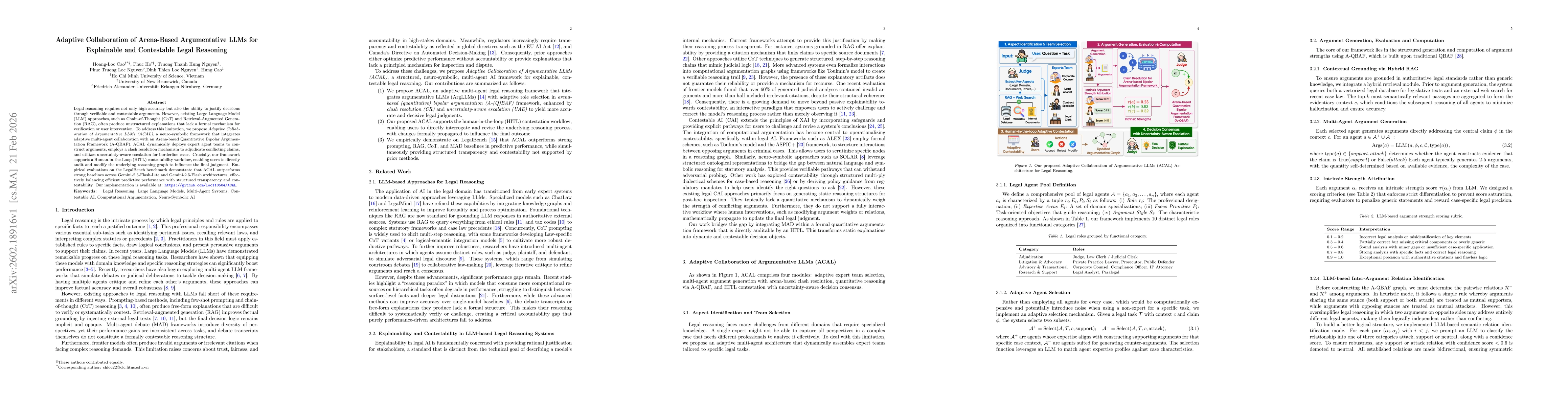 Thumbnail for Adaptive Collaboration of Arena-Based Argumentative LLMs for Explainable and Contestable Legal Reasoning