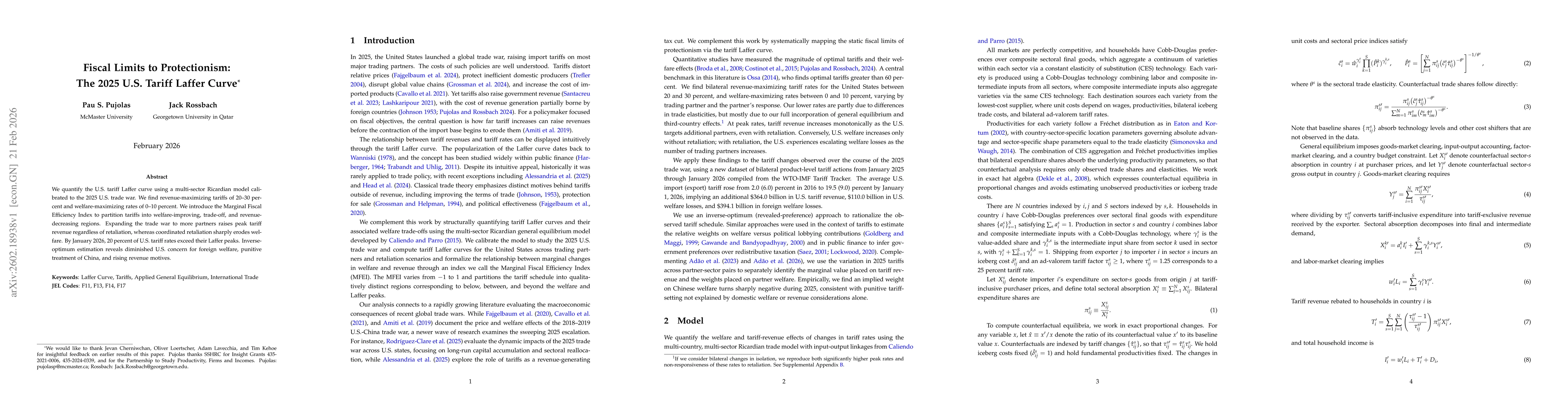 Thumbnail for Fiscal Limits to Protectionism: The 2025 U.S. Tariff Laffer Curve