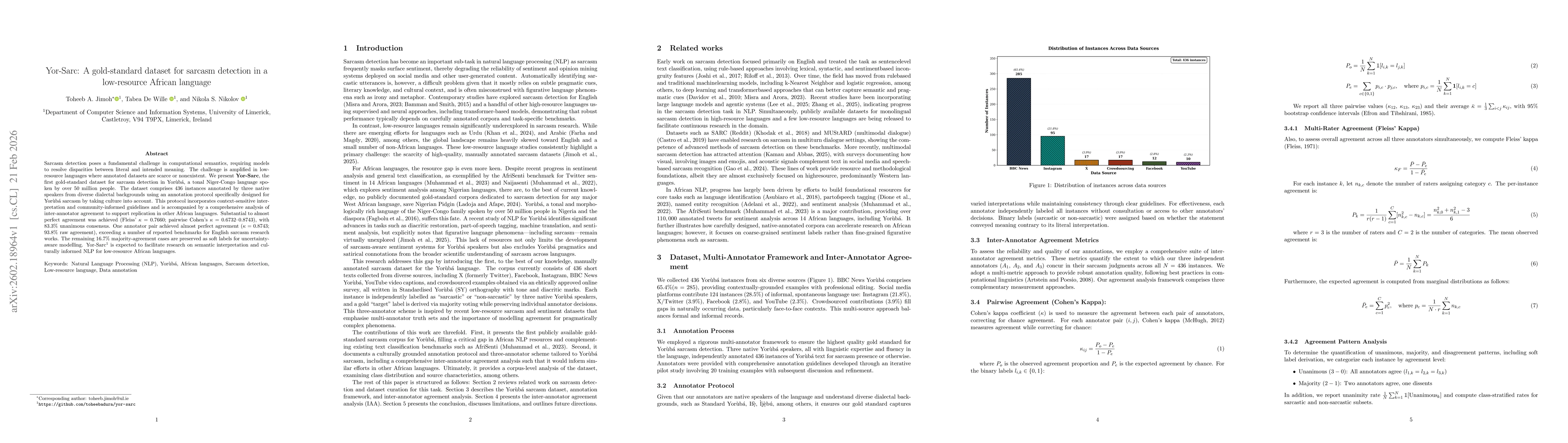 Thumbnail for Yor-Sarc: A gold-standard dataset for sarcasm detection in a low-resource African language