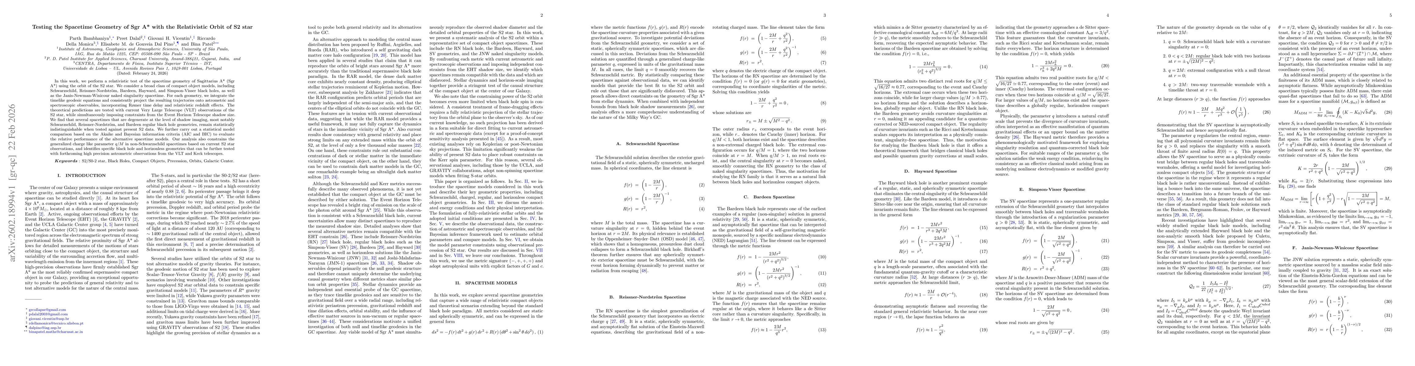 Thumbnail for Testing the Spacetime Geometry of Sgr A* with the Relativistic Orbit of S2 star