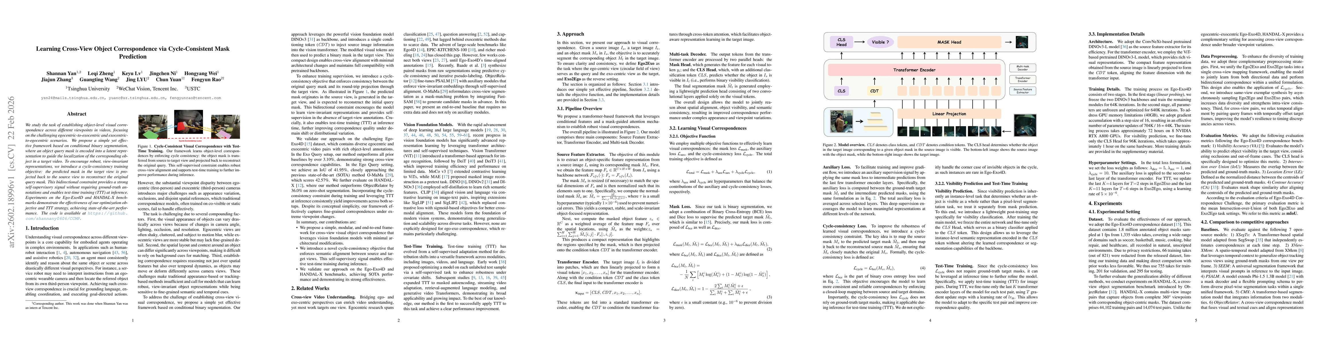 Thumbnail for Learning Cross-View Object Correspondence via Cycle-Consistent Mask Prediction