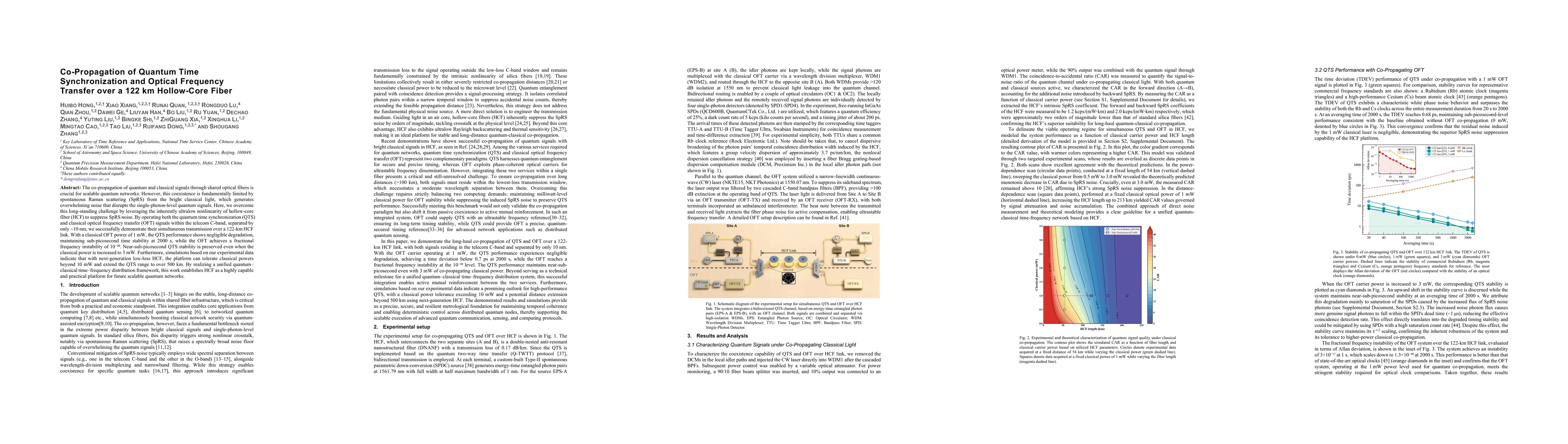 Thumbnail for Co-Propagation of Quantum Time Synchronization and Optical Frequency Transfer over a 122 km Hollow-Core Fiber