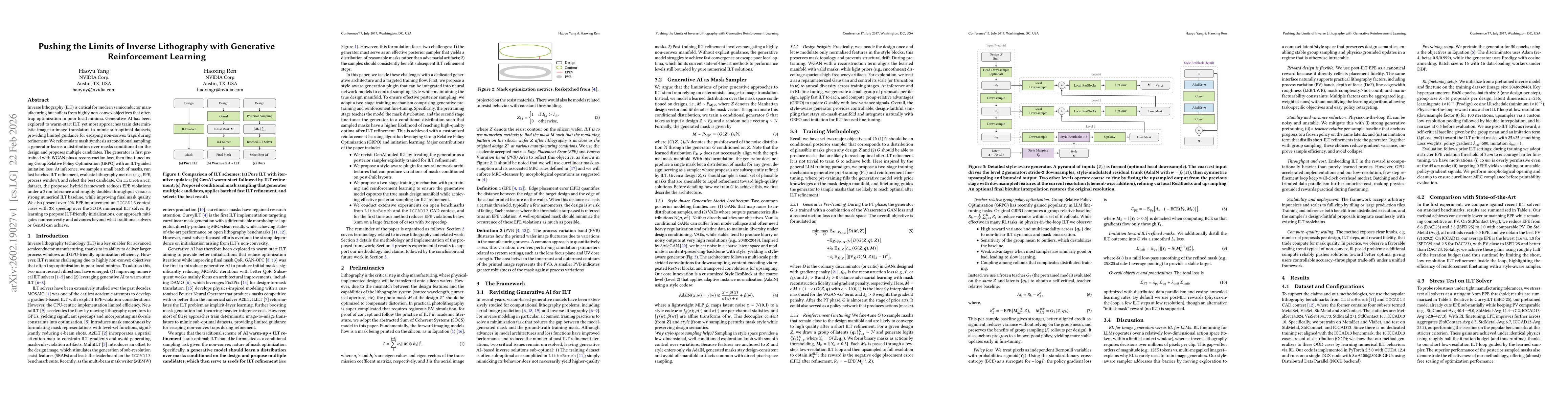 Thumbnail for Pushing the Limits of Inverse Lithography with Generative Reinforcement Learning