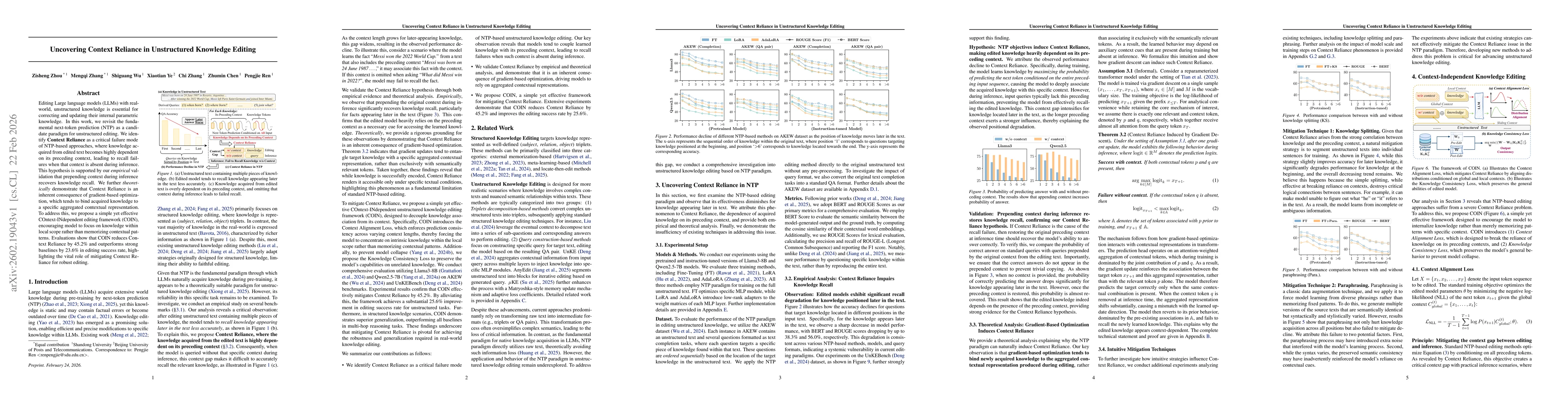 Thumbnail for Uncovering Context Reliance in Unstructured Knowledge Editing