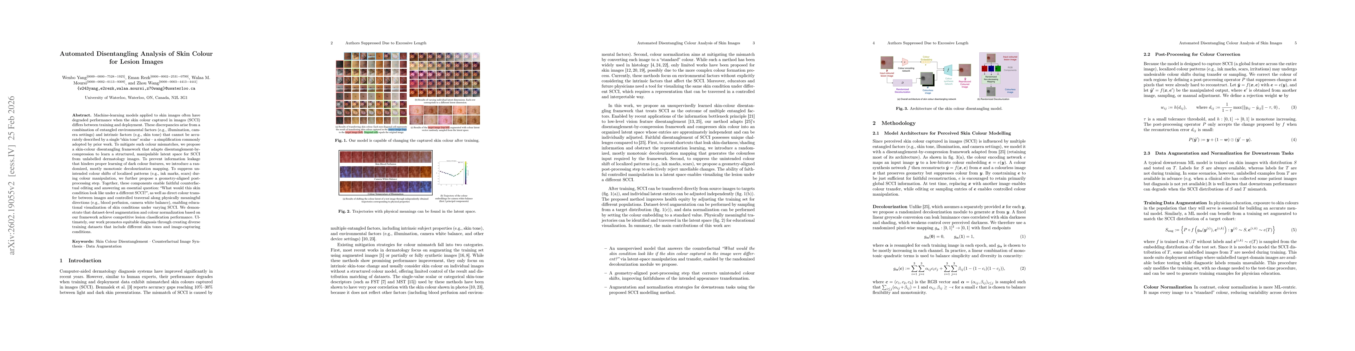 Thumbnail for Automated Disentangling Analysis of Skin Colour for Lesion Images