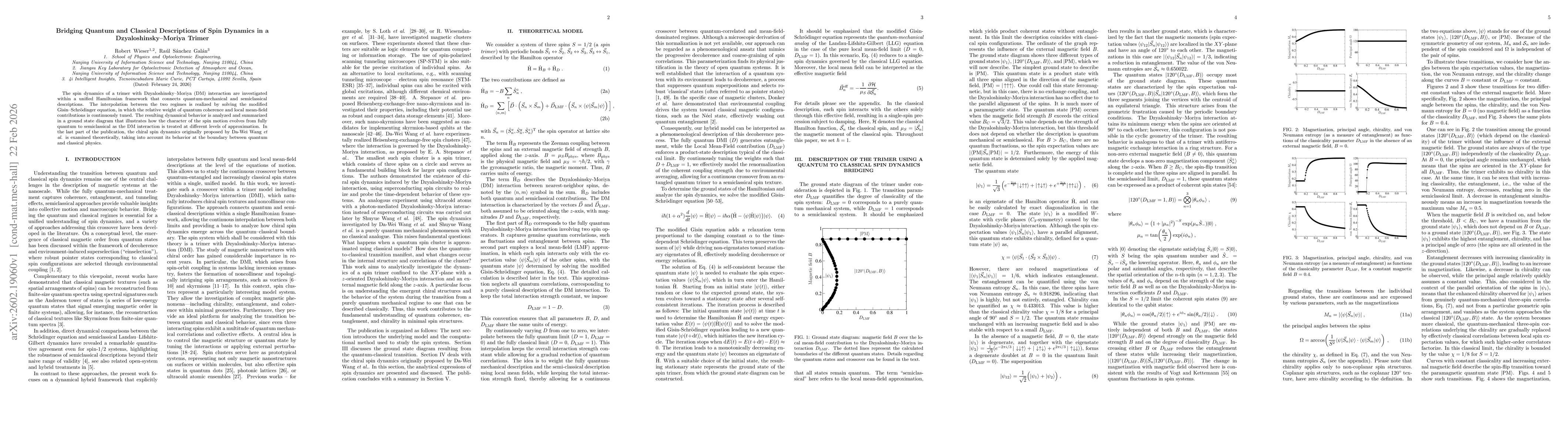 Thumbnail for Bridging Quantum and Classical Descriptions of Spin Dynamics in a Dzyaloshinsky-Moriya Trimer