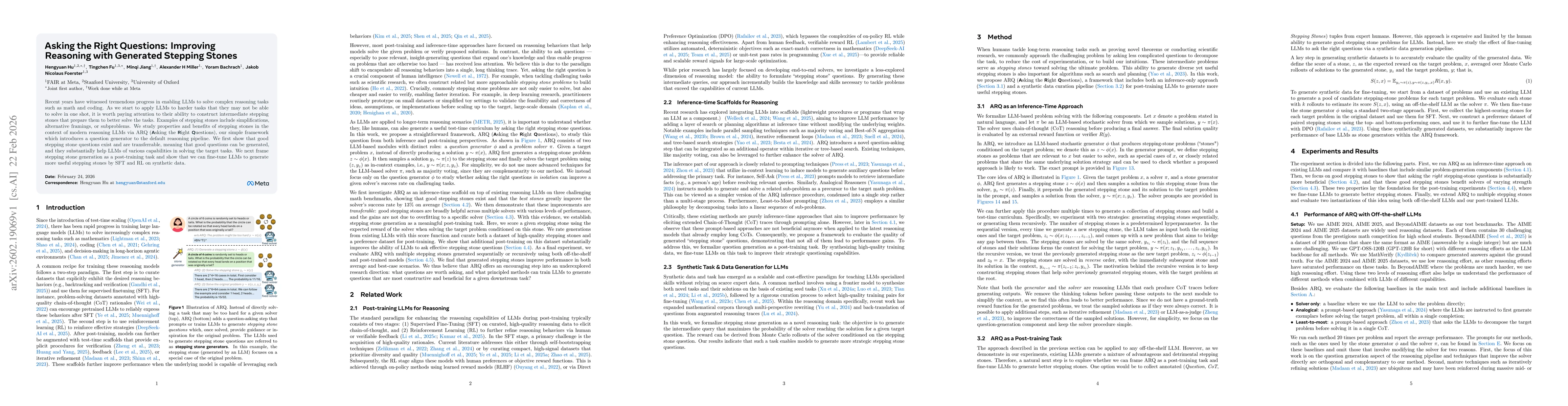 Thumbnail for Asking the Right Questions: Improving Reasoning with Generated Stepping Stones