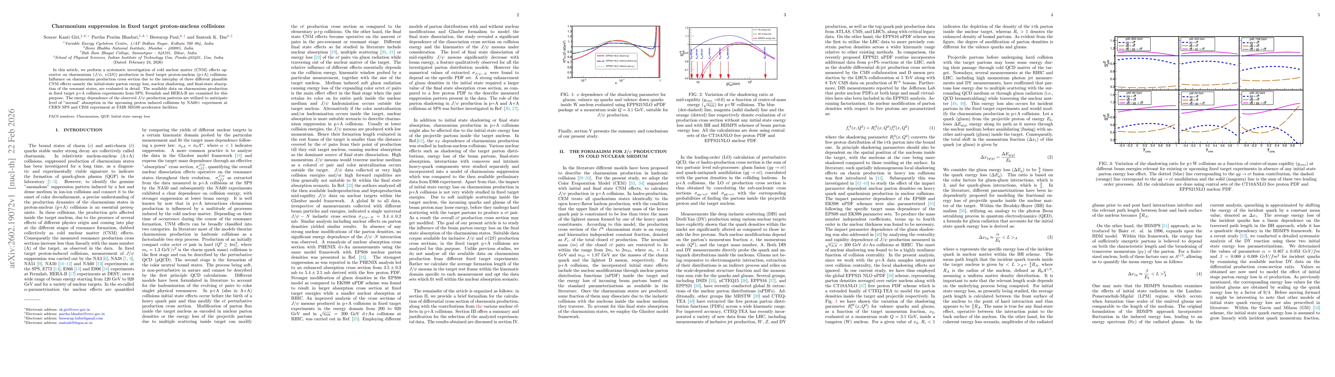 Thumbnail for Charmonium suppression in fixed target proton-nucleus collisions