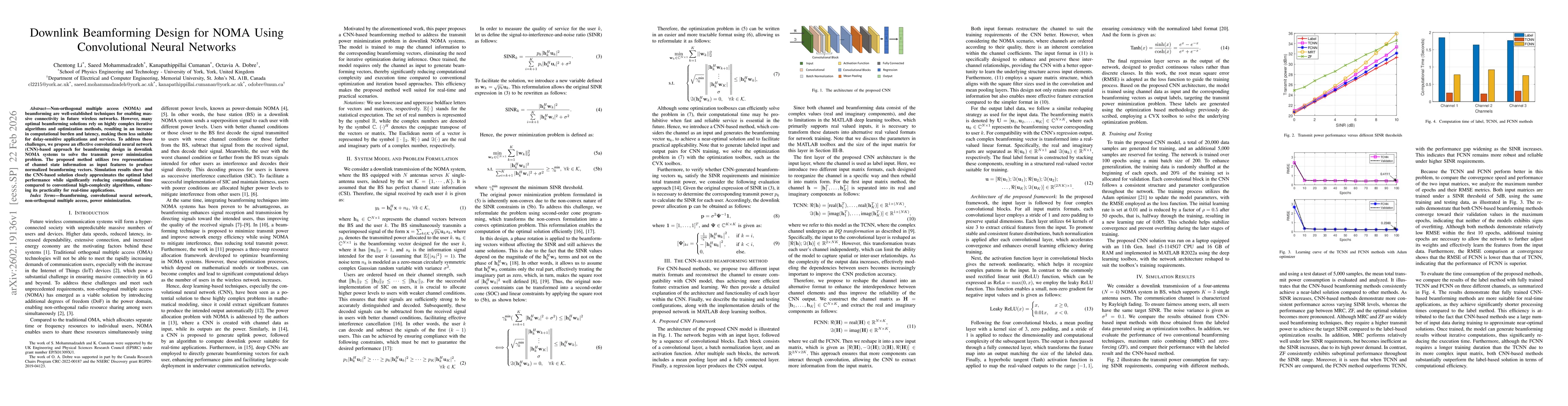 Thumbnail for Downlink Beamforming Design for NOMA Using Convolutional Neural Networks