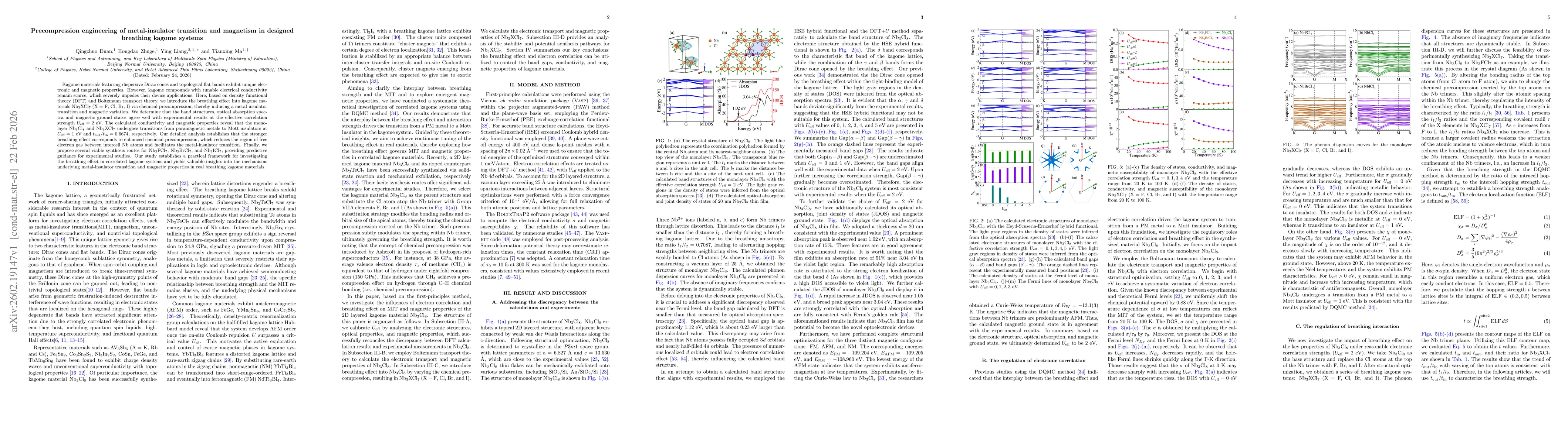 Thumbnail for Precompression engineering of metal-insulator transition and magnetism in designed breathing kagome systems