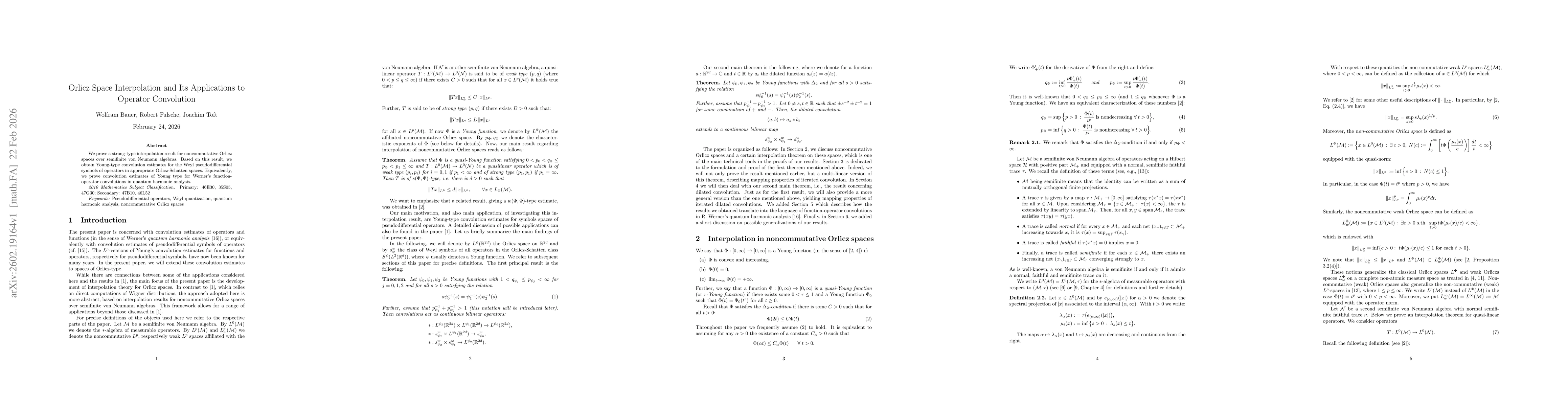 Thumbnail for Orlicz Space Interpolation and Its Applications to Operator Convolution