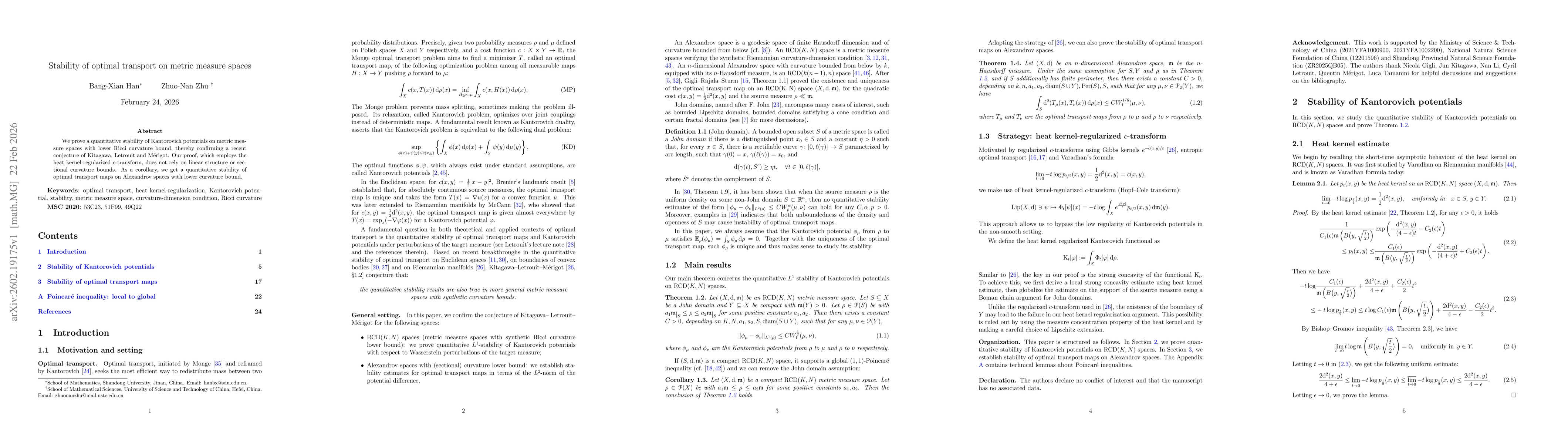 Thumbnail for Stability of optimal transport on metric measure spaces