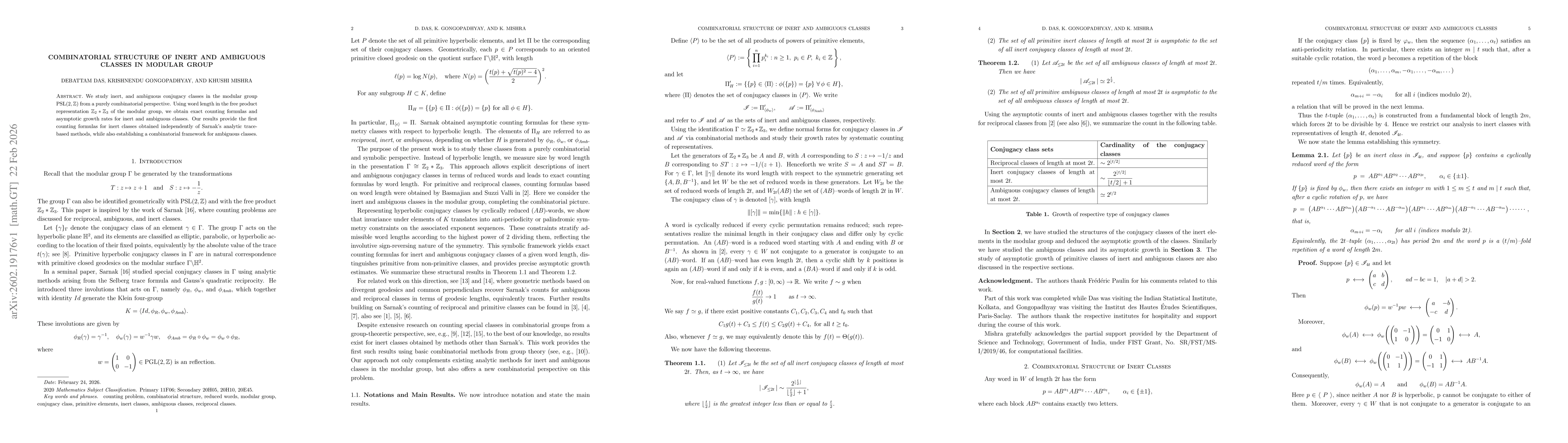 Thumbnail for Combinatorial Structure of Inert and Ambiguous Classes in Modular Group