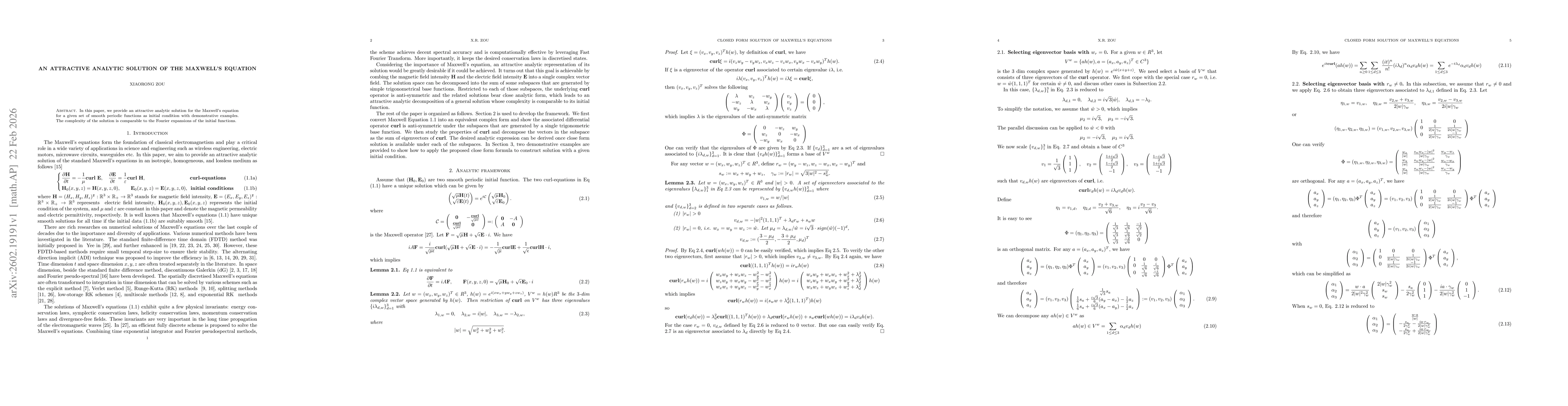 Thumbnail for An attractive analytic solution of the Maxwell's equation