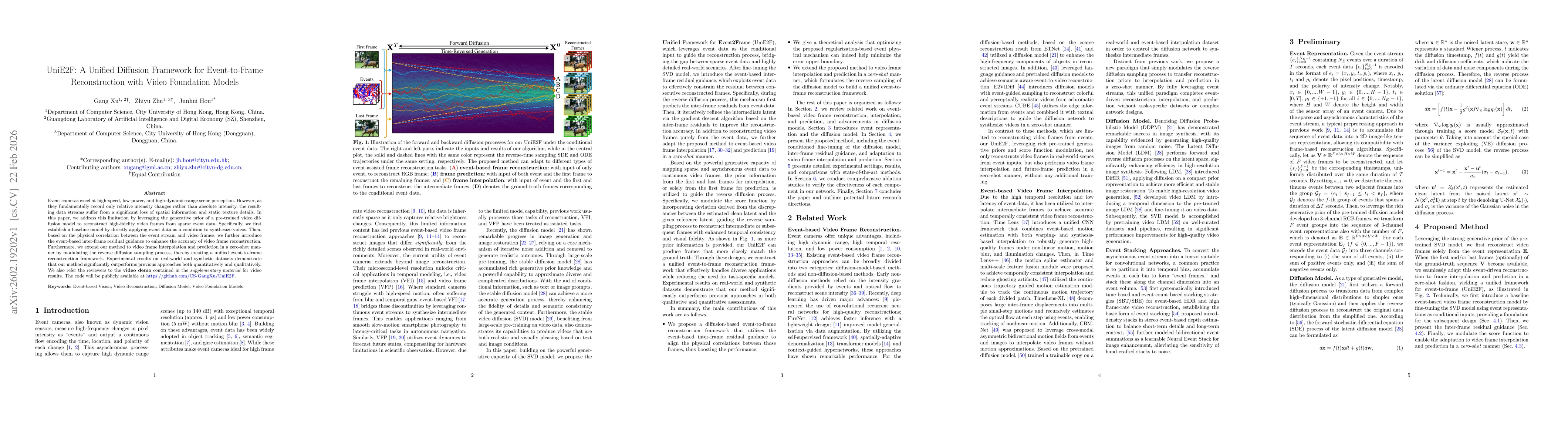 Thumbnail for UniE2F: A Unified Diffusion Framework for Event-to-Frame Reconstruction with Video Foundation Models