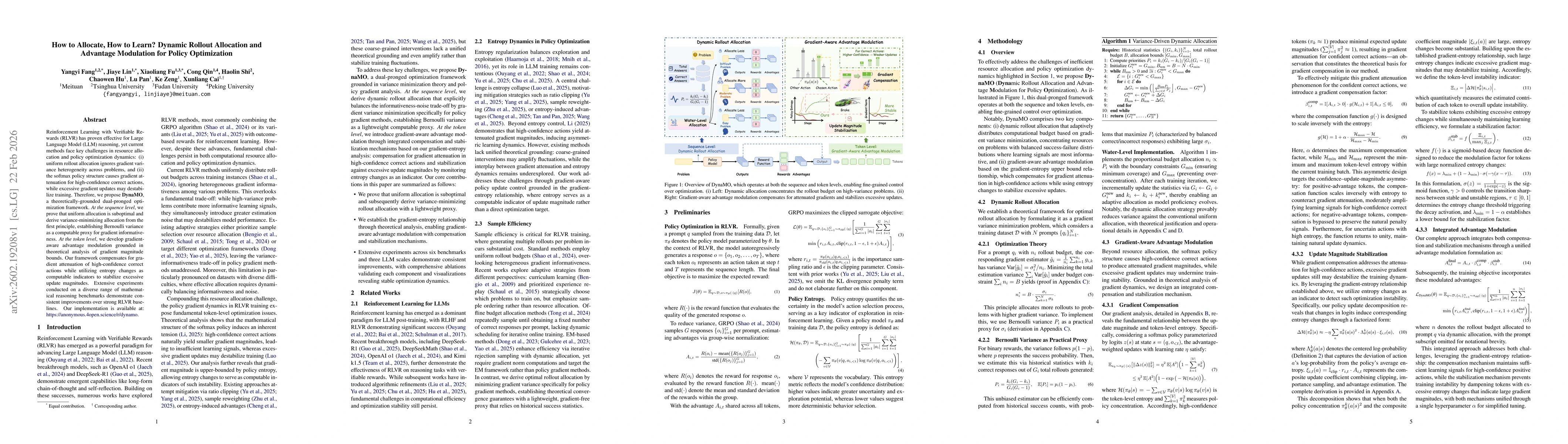 Thumbnail for How to Allocate, How to Learn? Dynamic Rollout Allocation and Advantage Modulation for Policy Optimization
