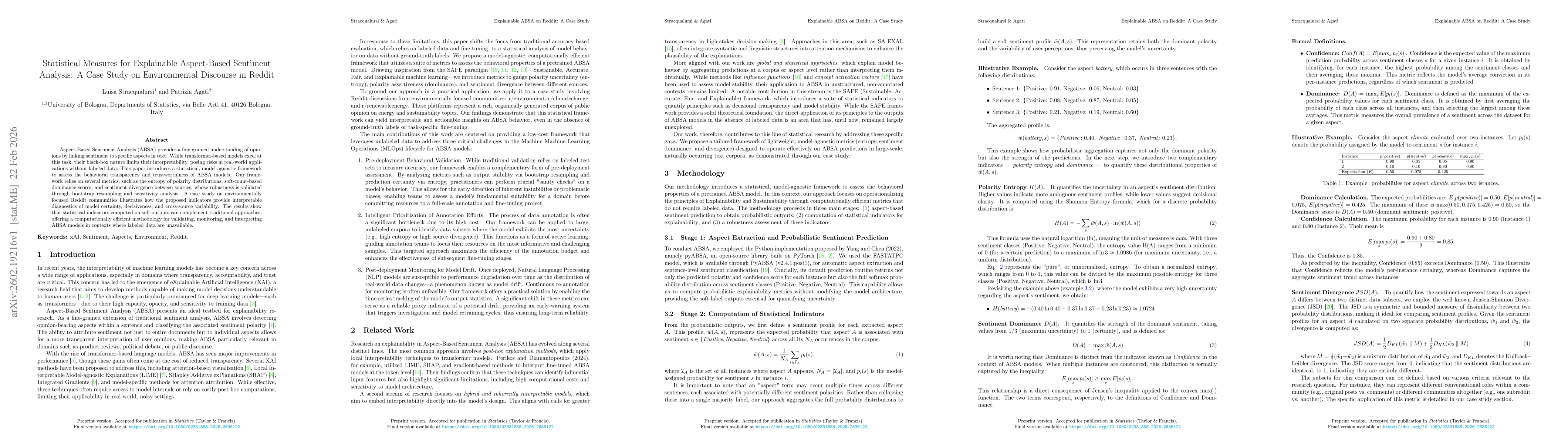 Thumbnail for Statistical Measures for Explainable Aspect-Based Sentiment Analysis: A Case Study on Environmental Discourse in Reddit