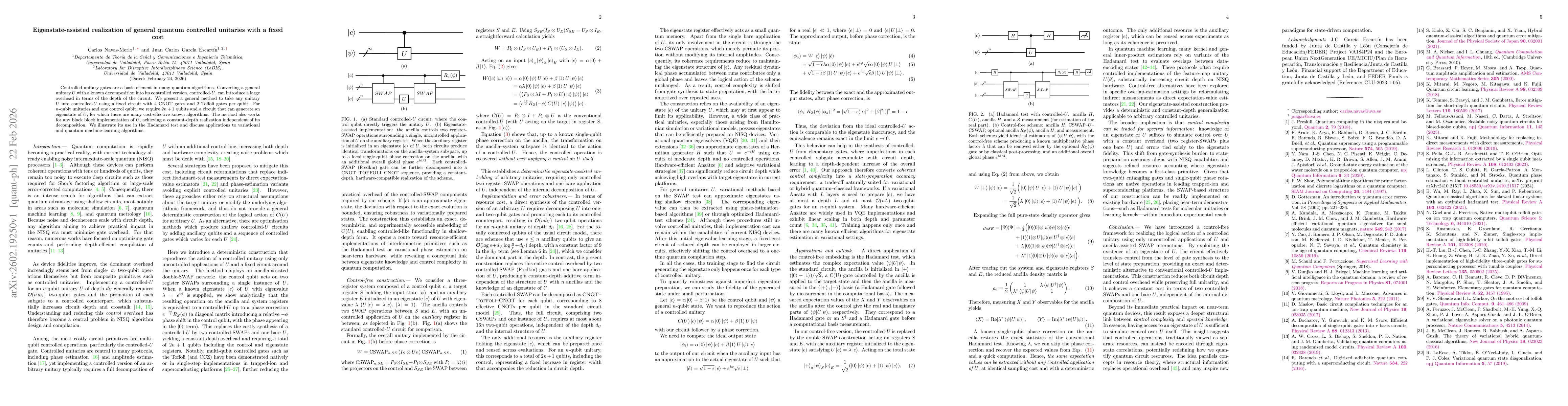 Thumbnail for Eigenstate-assisted realization of general quantum controlled unitaries with a fixed cost
