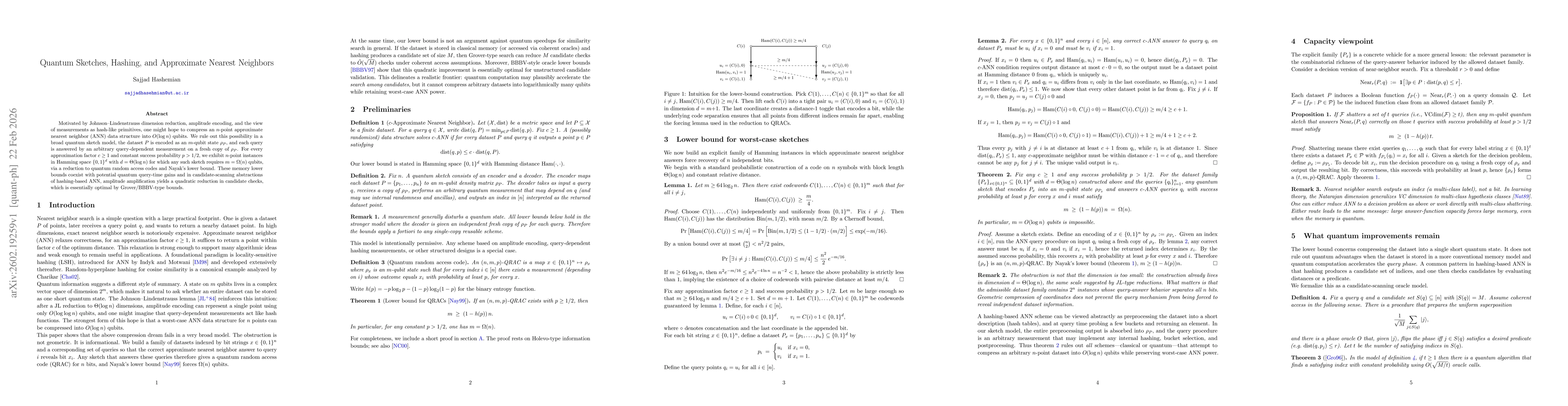 Thumbnail for Quantum Sketches, Hashing, and Approximate Nearest Neighbors
