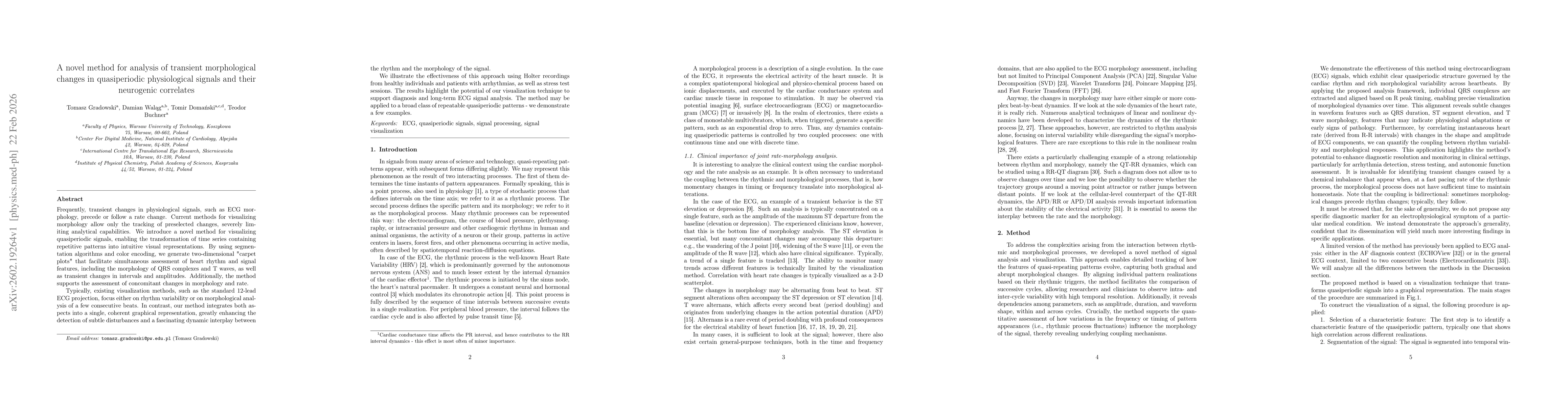 Thumbnail for A novel method for analysis of transient morphological changes in quasiperiodic physiological signals and their neurogenic correlates