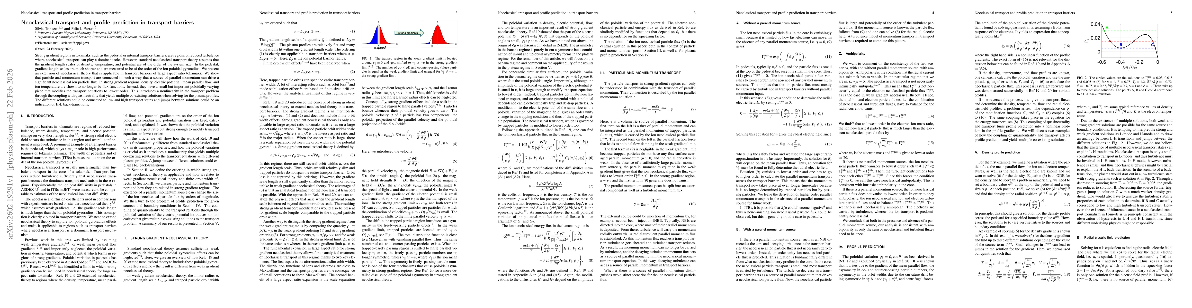 Thumbnail for Neoclassical transport and profile prediction in transport barriers