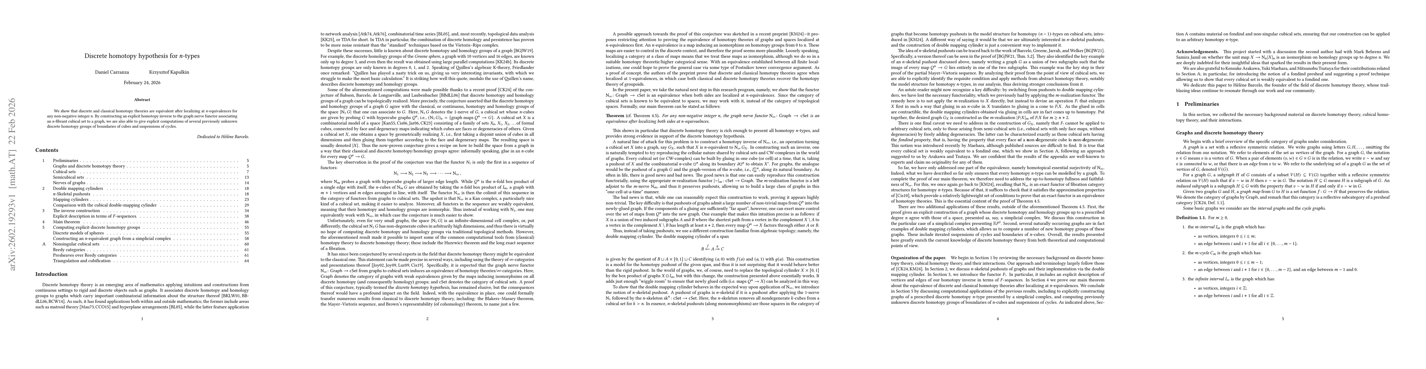 Thumbnail for Discrete homotopy hypothesis for n-types