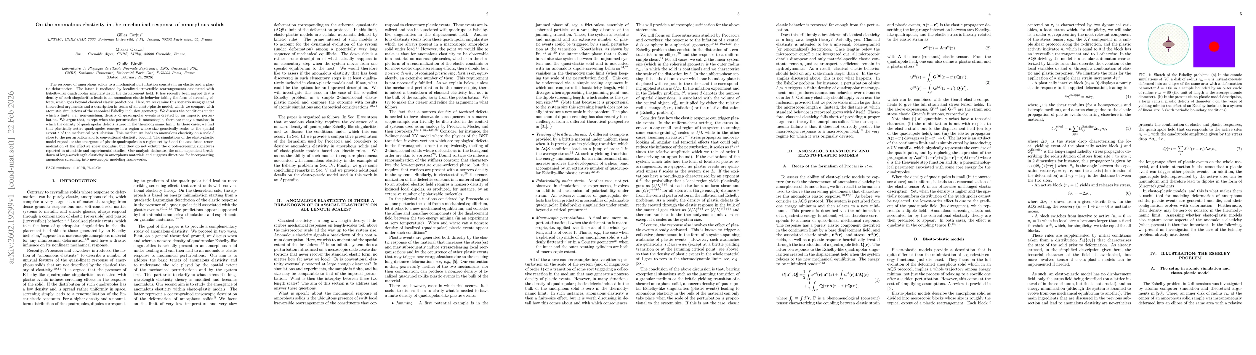 Thumbnail for On the anomalous elasticity in the mechanical response of amorphous solids