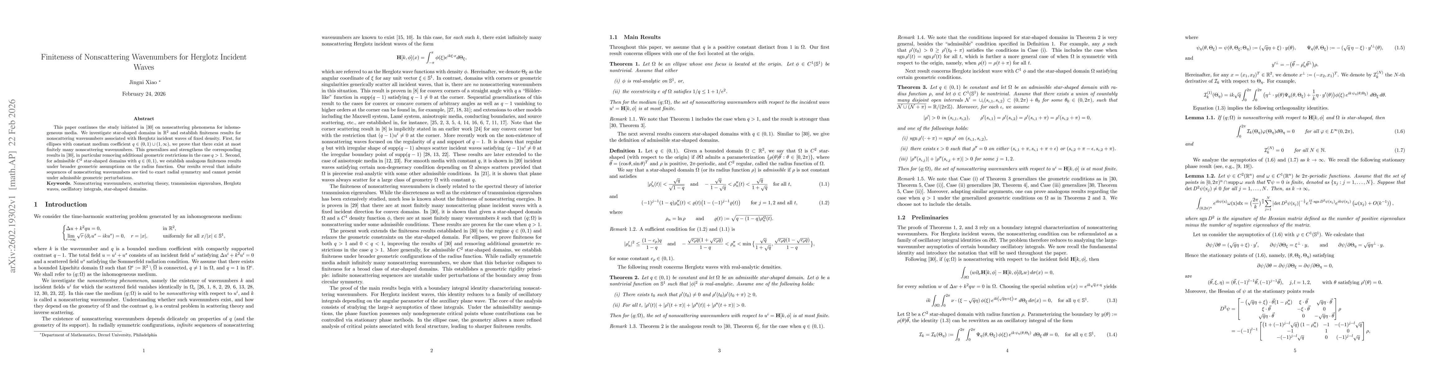 Thumbnail for Finiteness of Nonscattering Wavenumbers for Herglotz Incident Waves
