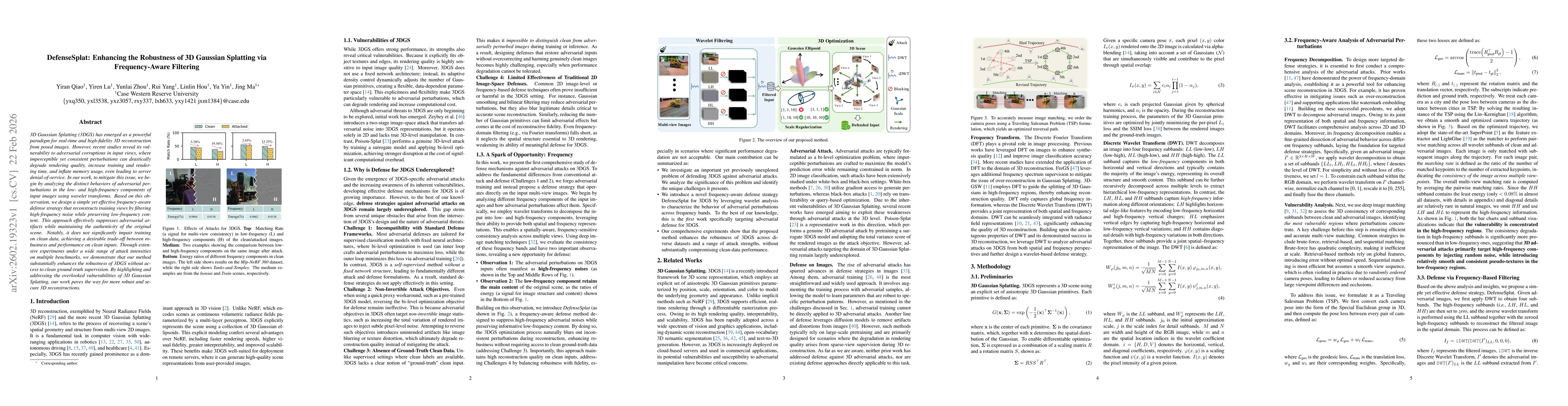 Thumbnail for DefenseSplat: Enhancing the Robustness of 3D Gaussian Splatting via Frequency-Aware Filtering