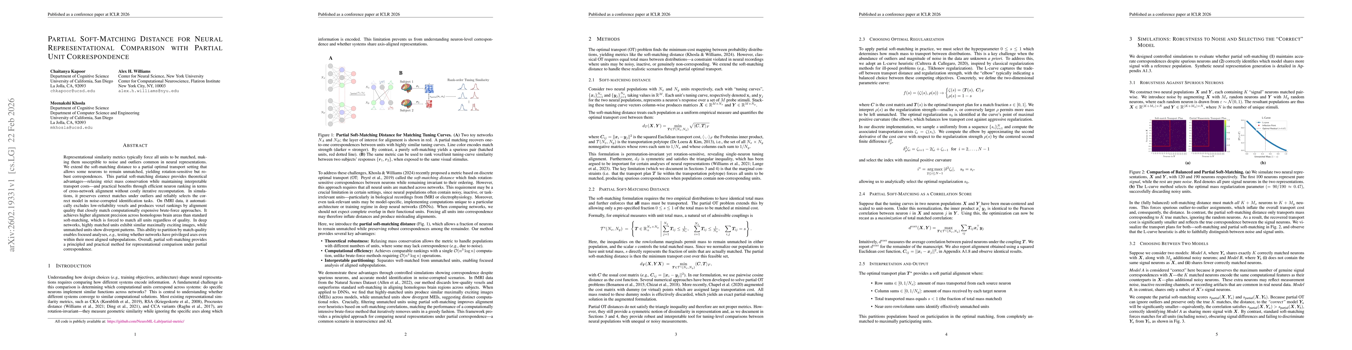 Thumbnail for Partial Soft-Matching Distance for Neural Representational Comparison with Partial Unit Correspondence