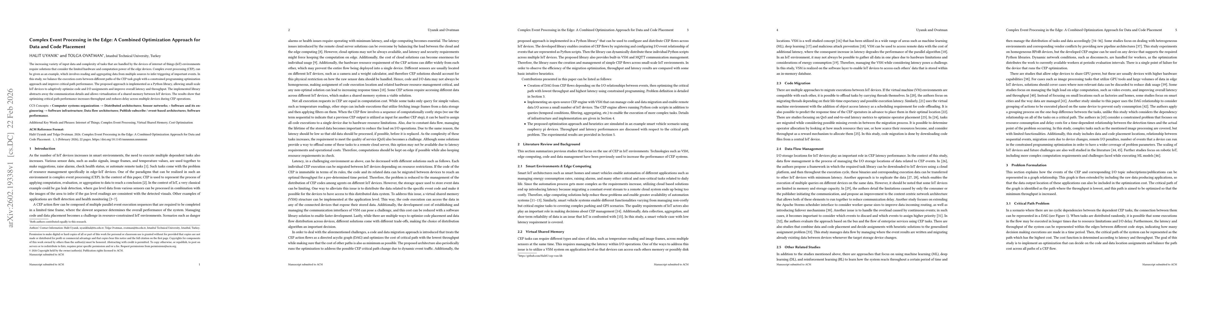 Thumbnail for Complex Event Processing in the Edge: A Combined Optimization Approach for Data and Code Placement