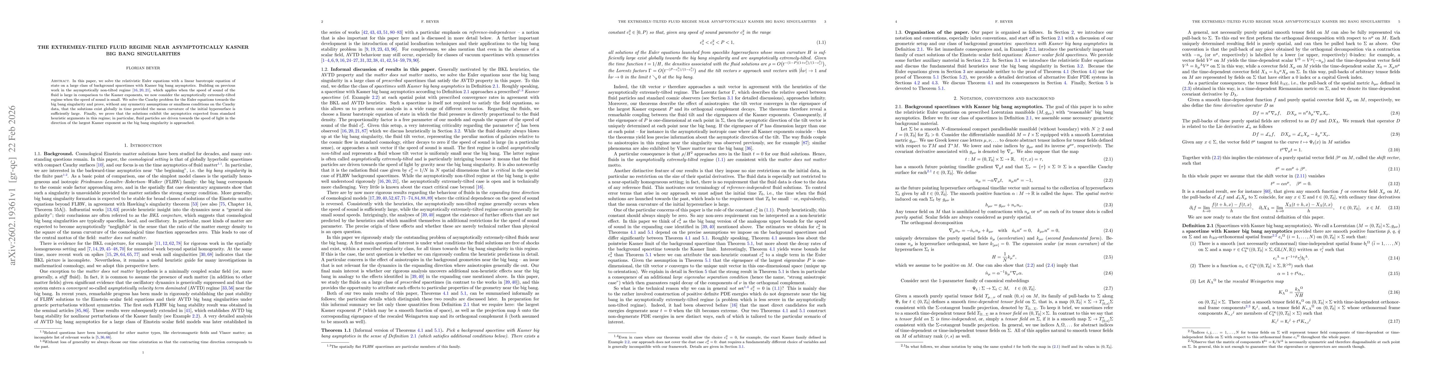 Thumbnail for The extremely-tilted fluid regime near asymptotically Kasner big bang singularities