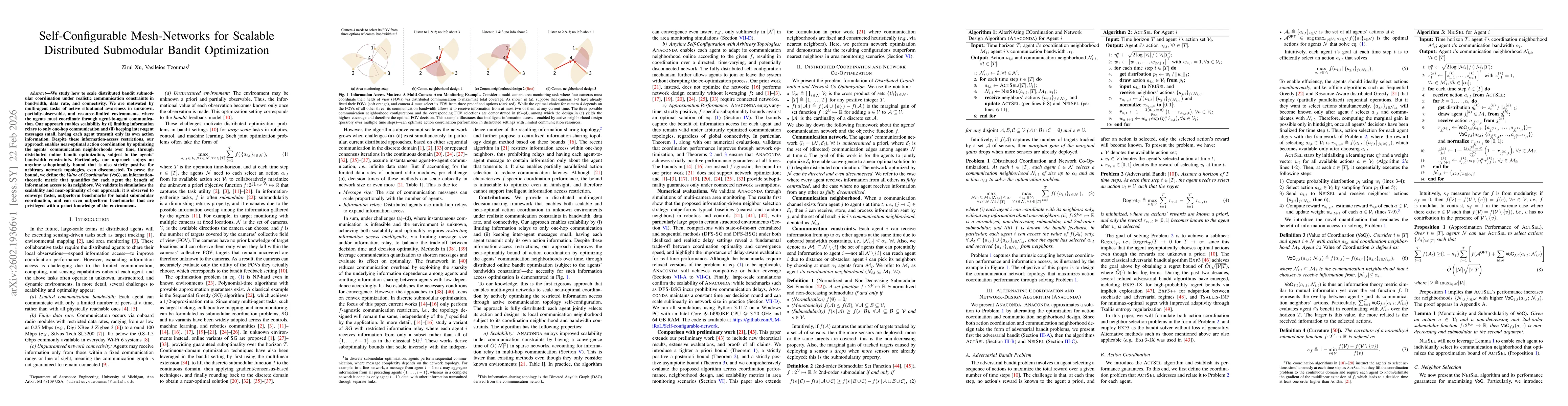 Thumbnail for Self-Configurable Mesh-Networks for Scalable Distributed Submodular Bandit Optimization