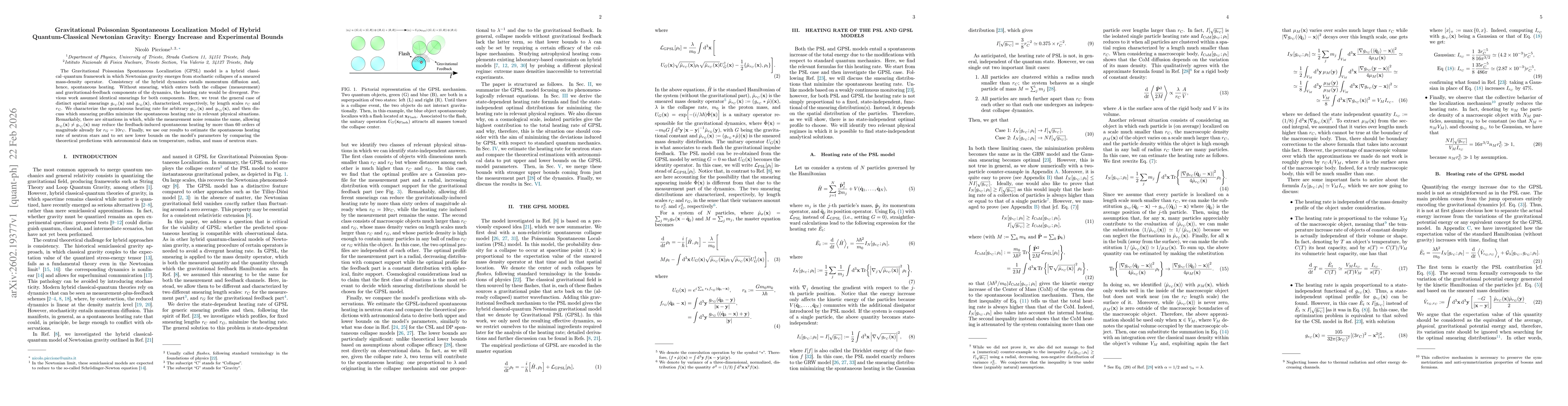 Thumbnail for Gravitational Poissonian Spontaneous Localization Model of Hybrid Quantum-Classical Newtonian Gravity: Energy Increase and Experimental Bounds