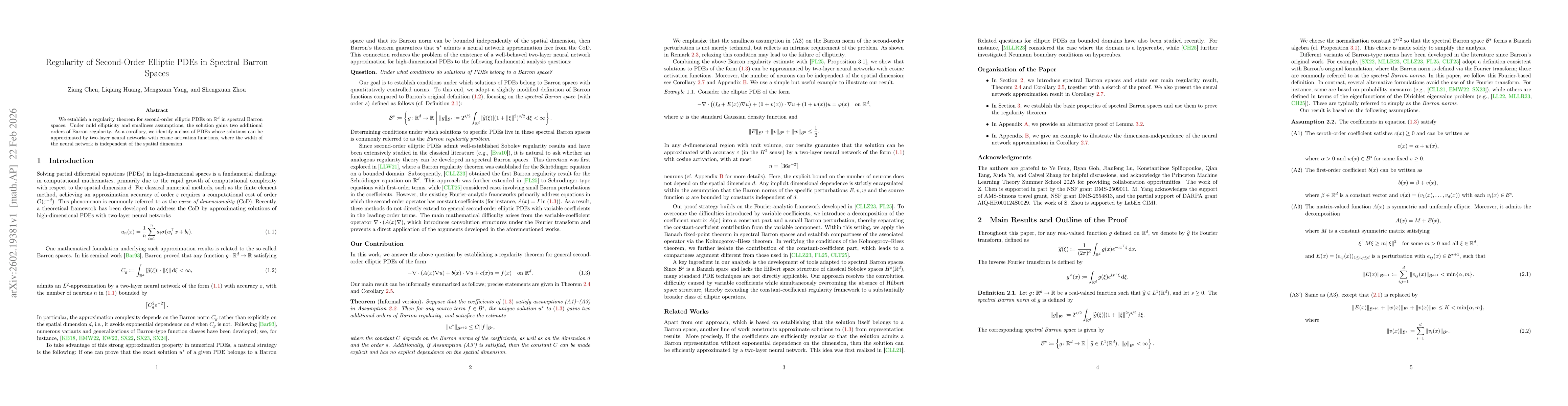 Thumbnail for Regularity of Second-Order Elliptic PDEs in Spectral Barron Spaces