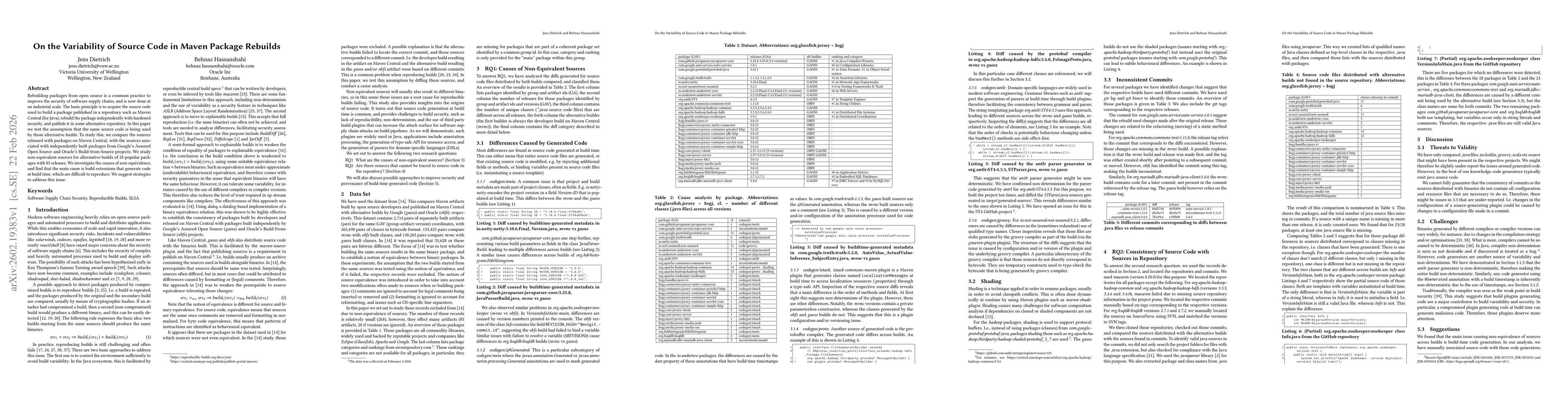 Thumbnail for On the Variability of Source Code in Maven Package Rebuilds