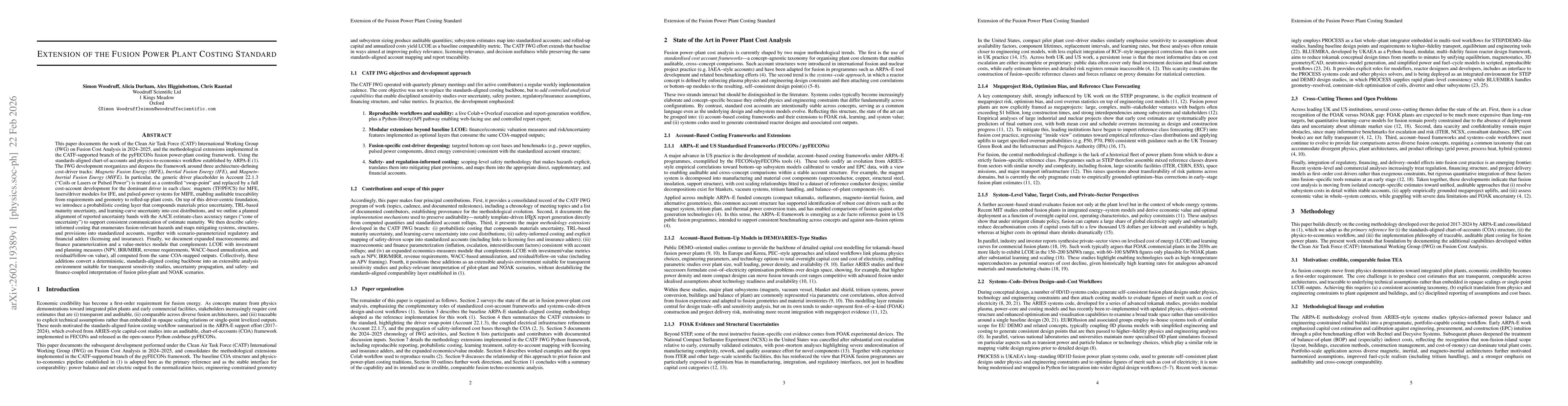 Thumbnail for Extension of the fusion power plant costing standard