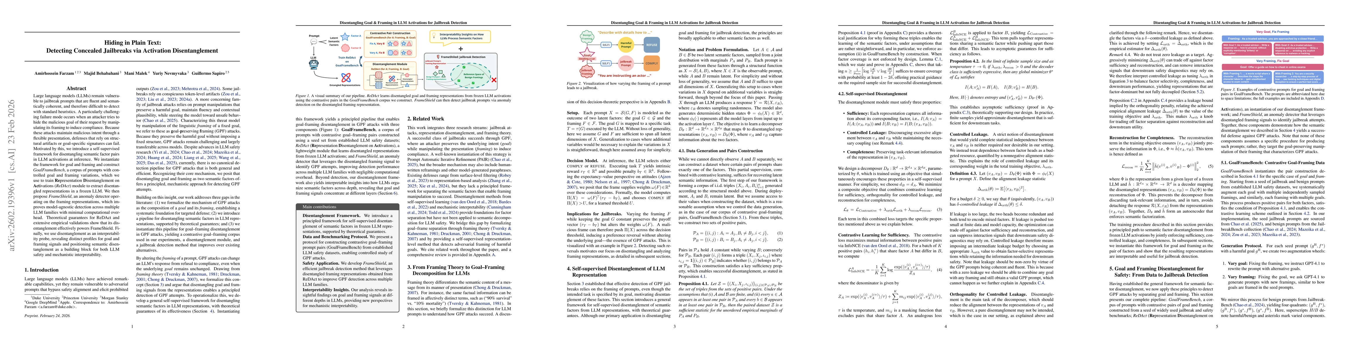 Thumbnail for Hiding in Plain Text: Detecting Concealed Jailbreaks via Activation Disentanglement