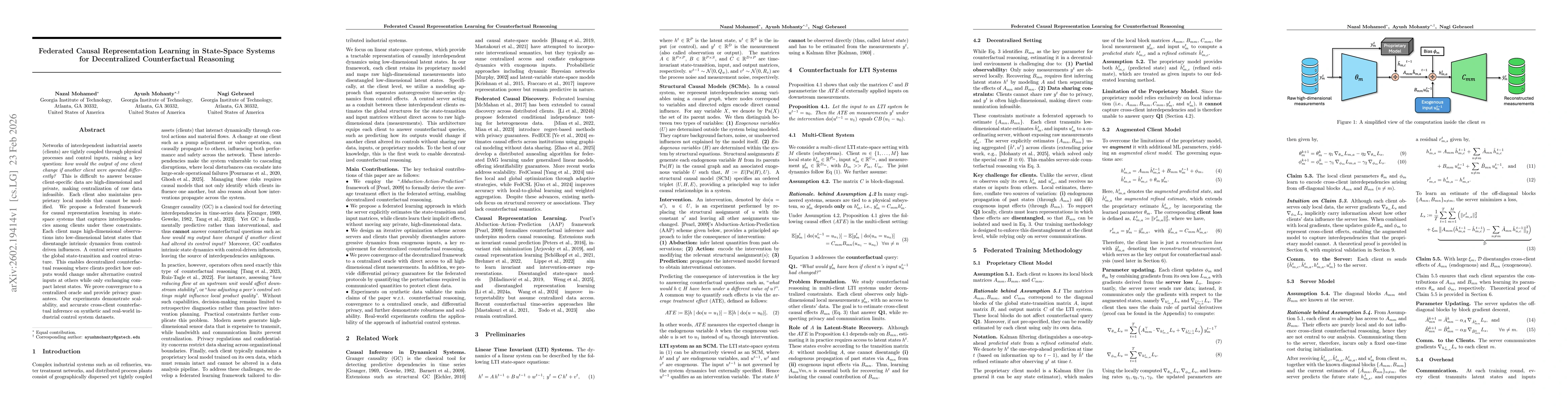 Thumbnail for Federated Causal Representation Learning in State-Space Systems for Decentralized Counterfactual Reasoning
