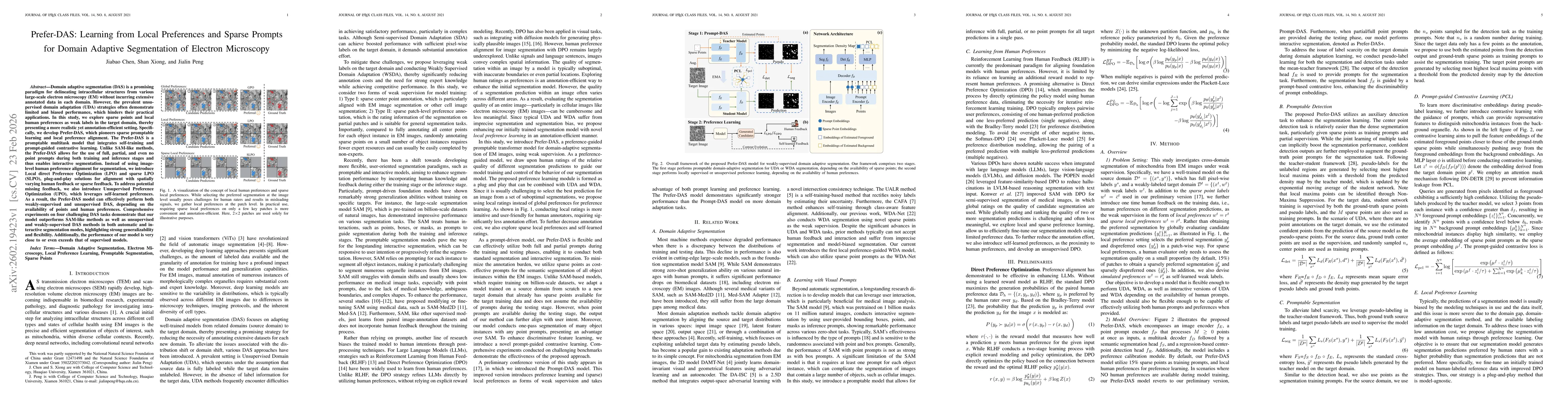 Thumbnail for Prefer-DAS: Learning from Local Preferences and Sparse Prompts for Domain Adaptive Segmentation of Electron Microscopy