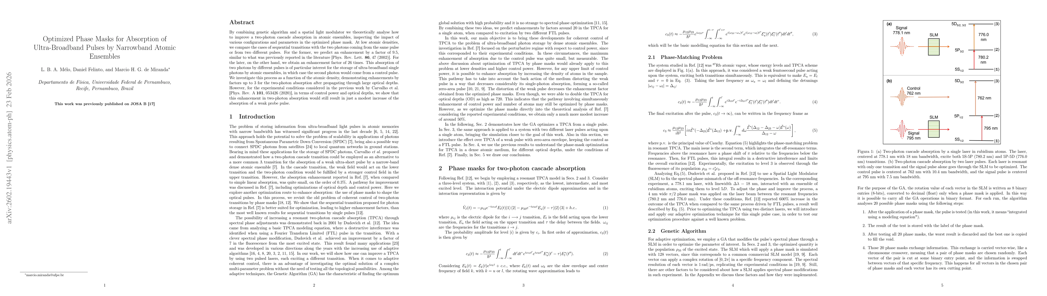 Thumbnail for Optimized Phase Masks for Absorption of Ultra-Broadband Pulses by Narrowband Atomic Ensembles