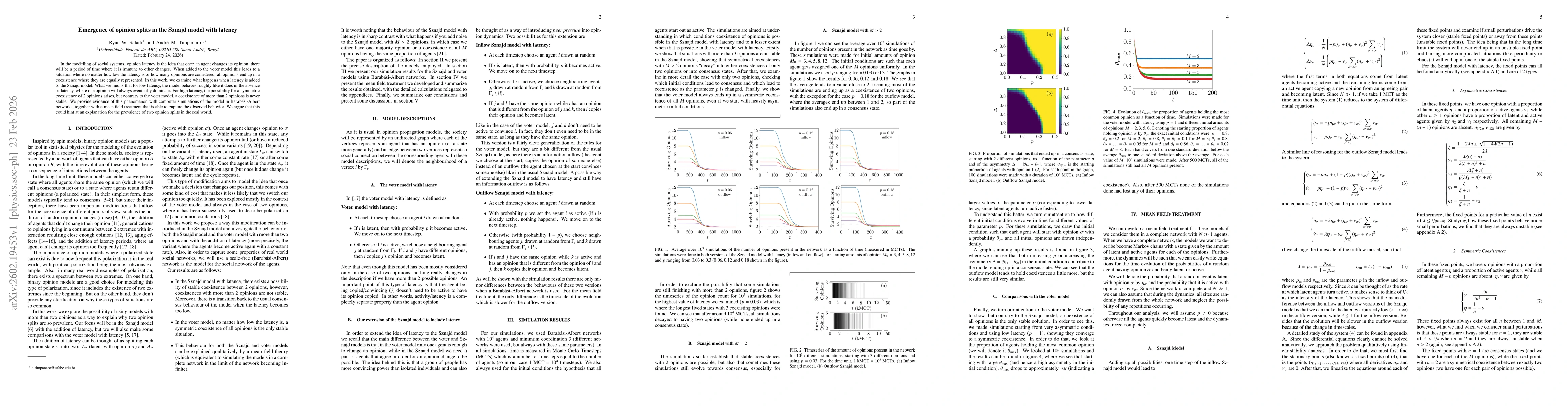 Thumbnail for Emergence of opinion splits in the Sznajd model with latency