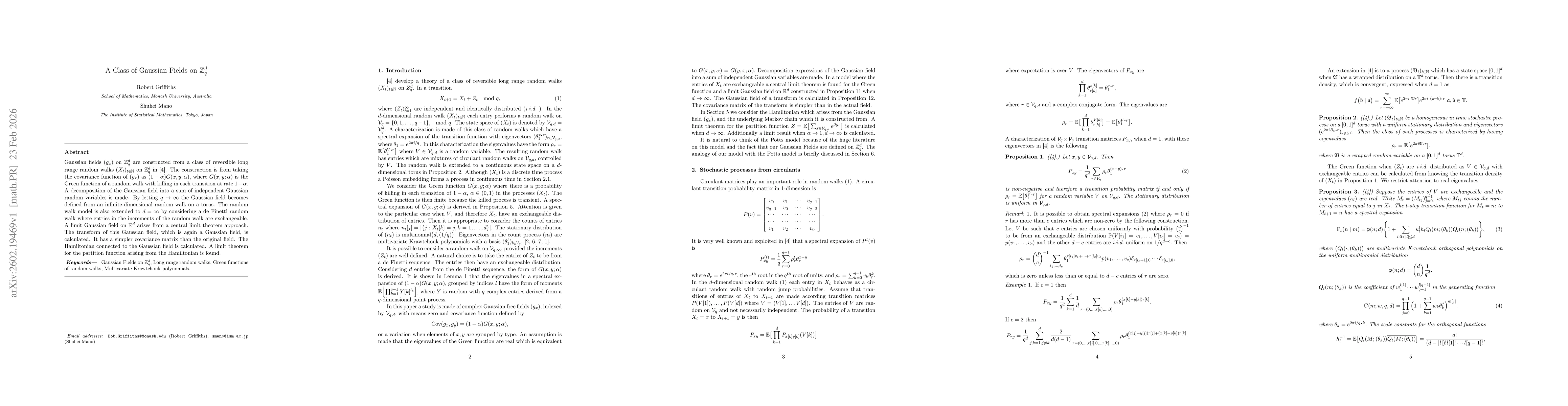 Thumbnail for A Class of Gaussian Fields on $\mathbb{Z}_q^d$